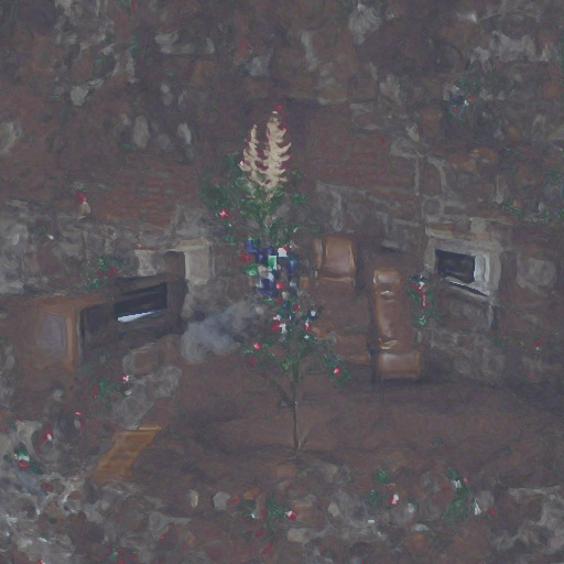 Rendering of Christmas tree next to fireplace 100th image