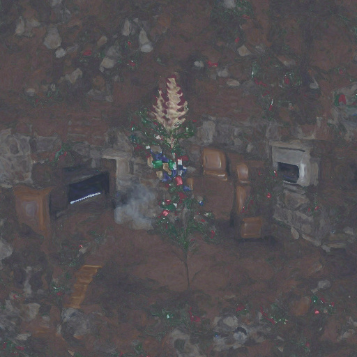 Rendering of Christmas tree next to fireplace 150th image