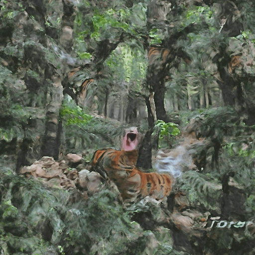 Rendering of Tiger Roar in 100th Image