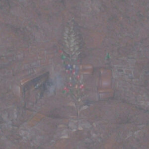Rendering of Christmas tree next to fireplace 10th image