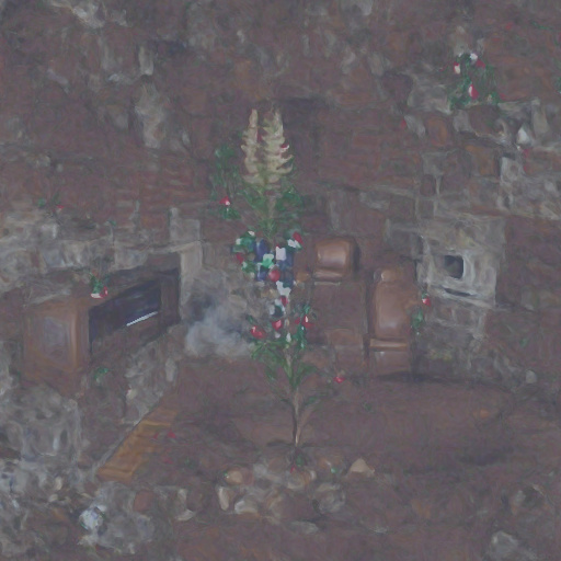 Rendering of Christmas tree next to fireplace 50th image