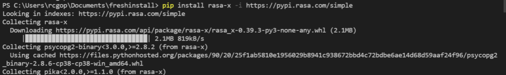 pip install rasa-x 